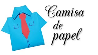 COMO HACER UNA CAMISA DE PAPEL PARA REGALO PASO A PASO [upl. by Florence16]