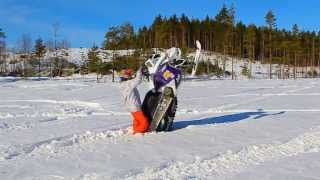 Skidoo 600 Snowmobile Wheelies [upl. by Ymme]