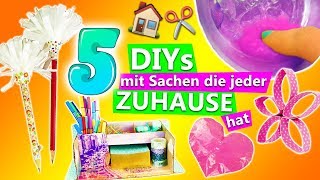 5 DIYs mit Sachen die jeder zuhause hat  Coole DINGE selber machen  Ideen gegen Langeweile zuhause [upl. by Warring229]