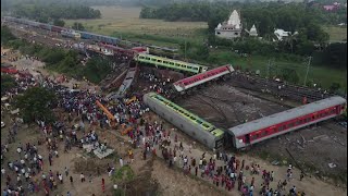 Train carriages torn open hundreds hurt in India horror rail crash  AFP [upl. by Ahsain]