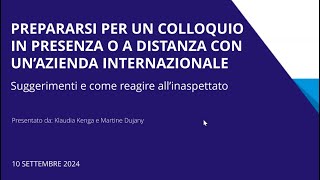 Webinar Kaplan  Come Prepararsi ad un colloquio a distanza con unazienda internazionale [upl. by Alakcim]