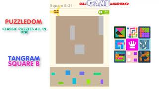 Puzzledom  Tangram SQUARE B Level 1  50  Walkthrough [upl. by Euqina446]