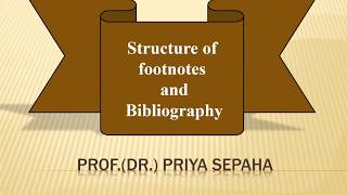 Structure of Footnotes and Bibliography [upl. by Risan]