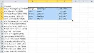 Pull First Middle and Last Names From One Cell Into Separate Cells In Excel 2010 [upl. by Harragan]