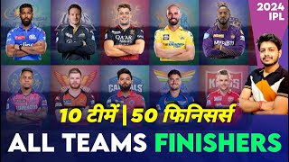 IPL 2024  All 10 Teams Finishers Rating amp Rankings  RCB  MI  CSK  KKR  LSG GT  RR DC [upl. by Nuhs358]