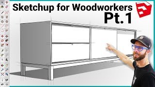 Modeling a Complete Project in Sketchup for Beginners Pt1  Sketchup for Woodworkers [upl. by Anaicul293]