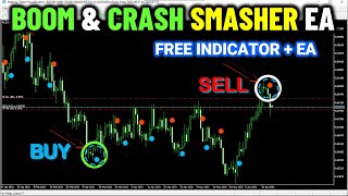 Boom And Crash Smasher Free Indicator  EA Source Code In MQL5 For MT5 PART 227 forextrading mql5 [upl. by Enitsej]