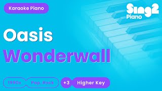 Oasis  Wonderwall Female Key Piano Karaoke [upl. by Bradman189]