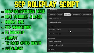 SCP Roleplay Script  Roblox Script  Not Patched  No Ban [upl. by Killigrew]