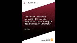 Facteurs entravantfacilitant l’expansion des PME en croissance rapide de l’industrie bioalimentaire [upl. by Anilecram]