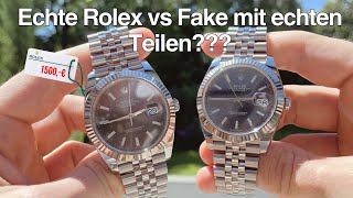 Echt vs Fake Wie man selbst eine 1500€ Fake Rolex Datejust 41 mit echten Teilen unterscheiden kann [upl. by Kciredohr1]