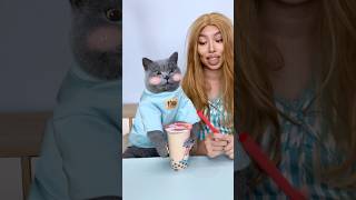 Which Bubble Tea Drinker Are You😜 Normal VS Psychopath VS Rich funnycat catmemes trending [upl. by Jadd]