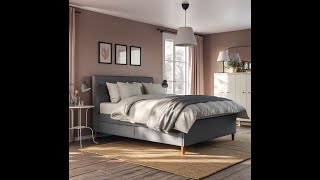 IDANÄS Upholstered storage bed Gunnared dark gray assembly instruction ikea bed [upl. by Chute]