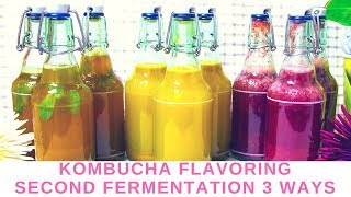 Kombucha flavoring in second fermentation  3 flavors [upl. by Karlow]