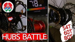 Pure Sound MTB hubs DT 240s 54t vs e13 TRS 60t vs Novatec XDH42SB 80t slovakbikeparks [upl. by Araihc]