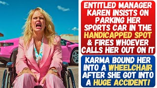 Karen Parks in a Disabled Spot amp Fires Whoever Calls Her Out Gets Paralyzed From the Waist Down [upl. by Imehon694]