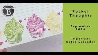 Important Dates Calendar September 2024 Pocket Thoughts [upl. by Archibald]