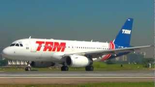 Decolagem no Aeroporto Santos Dumont TAM VINTAGE A319 PRTMD [upl. by Auburn95]