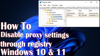 Disable Proxy Settings Through Registry In Windows 11  How To Fix [upl. by Lucie]