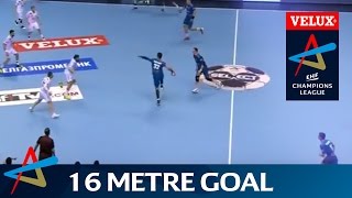 Brests Ostroushko from way downtown with 16 metre goal  VELUX EHF Champions League [upl. by Bette-Ann]