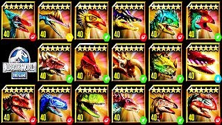 ALL MAX LEVEL 40 LIMITED EDITION LAND DINOS ERYOPS JURASSIC WORLD [upl. by Tjaden]