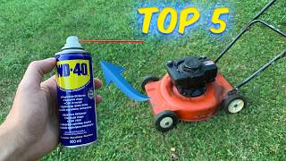 TOP 5 USES OF WD40 ON YOUR LAWNMOFER LIFE HACKS [upl. by Strickler]