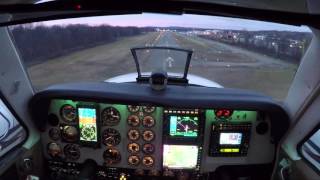 Beechcraft Baron 58 Landing  Essex County Airport NJ [upl. by Aikaz]