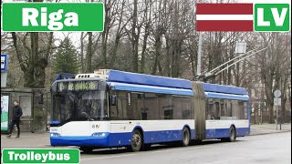 Latvia  Riga trolleybuses 2017 [upl. by Pogue]