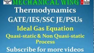 Thermodynamics Lecture 2 Quasistatic amp Non quasistatic Process Ideal gas equation [upl. by Reina657]