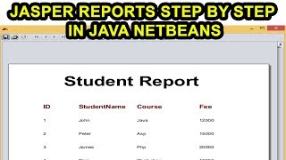 Jasper Reports Step by Step in Java Netbeans [upl. by Mello331]