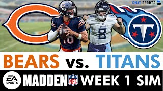 Bears vs Titans Madden Simulation For NFL Week 1  Caleb Williams  Updated Madden 25 Rosters [upl. by Neret]