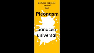 Pleonasm Panaceu universal Evaluare nationala 2021 romana [upl. by Keelin]