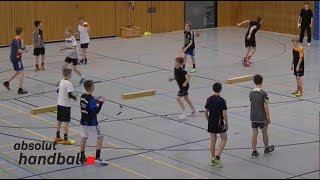 Handballtraining 1112 years Focus Defense [upl. by Dercy]