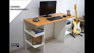 ESCRITORIO DE MELAMINA FACIL DE HACER  Easy Computer Desk [upl. by Elokkin809]