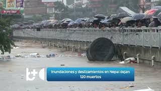 Inundaciones y deslizamientos de tierra en Nepal dejan al menos 120 muertos [upl. by Keene931]