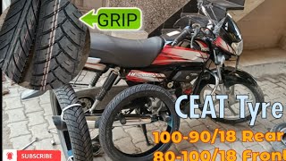 HF Deluxe Tubeless Ceat Tyre Change  MRF टायर बदलवा कर Ceat टायर डलवा दिए  Upgrade Bike Tyre [upl. by Leoline]