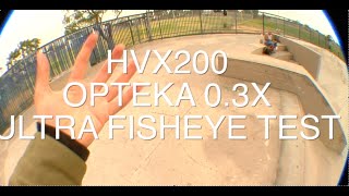 HVX200 Opteka 03X Ultra Fisheye Test [upl. by Ahsiram388]