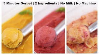 5 Minutes 2 Ingredients Sorbet No Machine  The Mushroom Den [upl. by Salokcin]