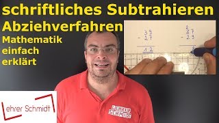 Schriftliches Subtrahieren mit dem Abziehverfahren  Mathematik  Lehrerschmidt [upl. by Yregerg]