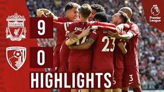 HIGHLIGHTS Liverpool 90 Bournemouth  Recordbreaking NINE goals at Anfield [upl. by Boorman]