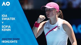 Iga Swiatek v Sofia Kenin Highlights  Australian Open 2024 First Round [upl. by Ahsehyt]