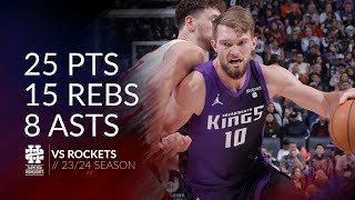 Domantas Sabonis 25 pts 15 rebs 8 asts vs Rockets 2324 season [upl. by Sivrat]