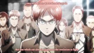 Shingeki No Kyojin Opening 1 With Lyrics [upl. by Dlanigger]