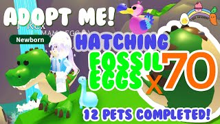 HATCHING 70 FOSSIL EGGS  Legendary TRex and Legendary Dodo ADOPT ME [upl. by Atteloj]