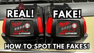 Milwaukee and Dewalt FAKE BATTERIES Are Getting Harder to Spot  How to Spot Fake Batteries [upl. by Eednar49]