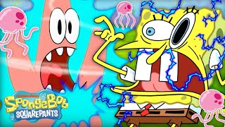 EVERY Jellyfish Sting Ever ⚡️ SpongeBob [upl. by Atinet629]