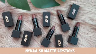 Nykaa So Matte Neutral Lipsticks  Lip amp Hand Swatches  Glamnglaze [upl. by Soloman]