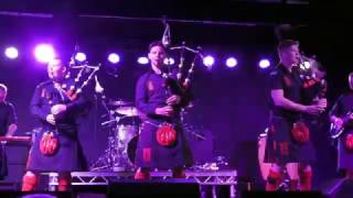 Red Hot Chilli Pipers Bagrock BagpipeRock crowds in Perth City Centre Scotland Nov 2016 [upl. by Greenwell]