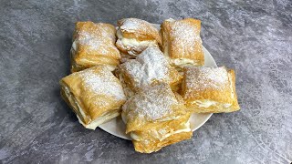 Puff pastry dessert in 10 minutes The whole familys favorite recipe [upl. by Nomzaj692]