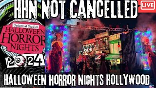 HHN Canceled Hurricane Milton  We are LIVE in Hollywood  Halloween Horror Nights Universal Studios [upl. by Kemble]